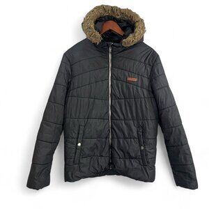 JACK & JONES Originals Mens Hooded Padded Jacket Size Large Black